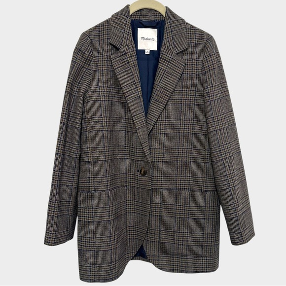 Madewell Larsen Blazer Women's XS Glen Plaid Oversized Preppy Academia Career
